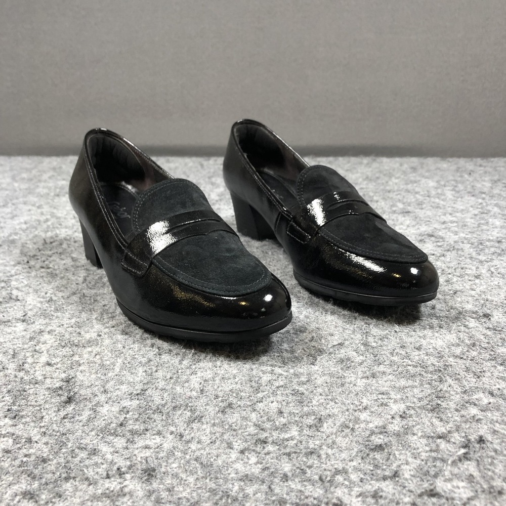 Gabor Loafers Womens 9 Black Leather Suede Slip On Comfort Shoes 52.274‎